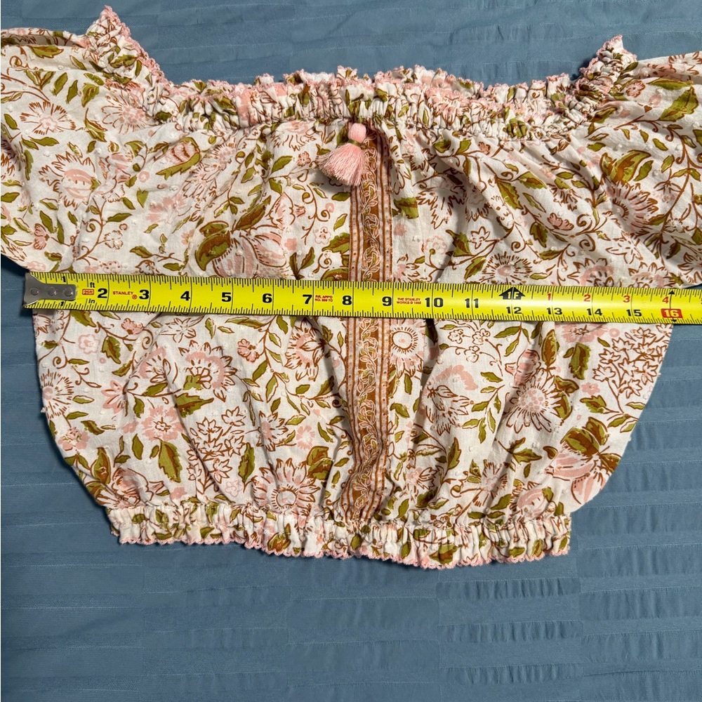 Poupette St Barth Floral Boho Crop Top & Tiered Mini Skirt Set XS - Picture 10 of 13